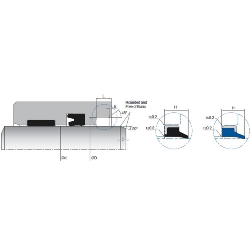 KL89 โลหะ Case Double Lip Wiper Seal ผลการเคลือบดี การติดตั้งง่าย