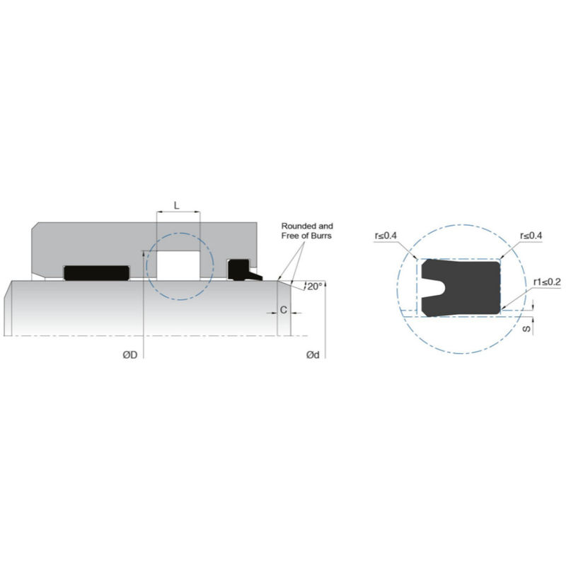KL15 Single Acting HNBR Rod Seal Hydraulic สําหรับกระป๋องน้ําหนักขนาดกลาง