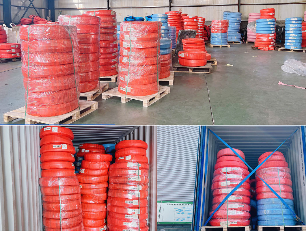 สายท่อยางยืดหยุ่น เสริมท่อยางตรงกับ SAE 100R2 และ EN 853 2SN